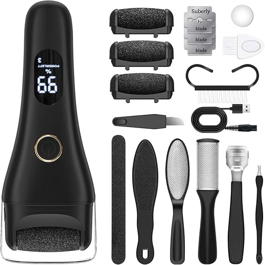 Electric Callus Remover for Feet - Larger Grinding Head&3Speed, Foot Care Pedicure Callus Shaver Foot Scrubber Deadskin Remover, Waterproof Pedicure Tool Foot File for Deadskin Dry Crack Skin Calluses