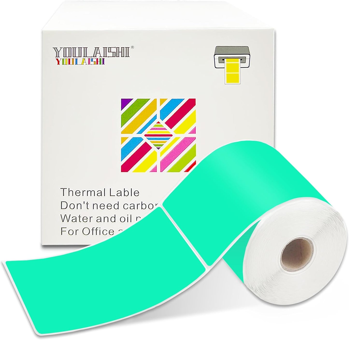 3 x 5 inch Home Moving Box Labels for Storage Bins 300pcs Colored Blank Label Sticker for Shipping Thermal Printer Color Coding Rectangle Moving Labels for Packing Boxes Watercolor Green