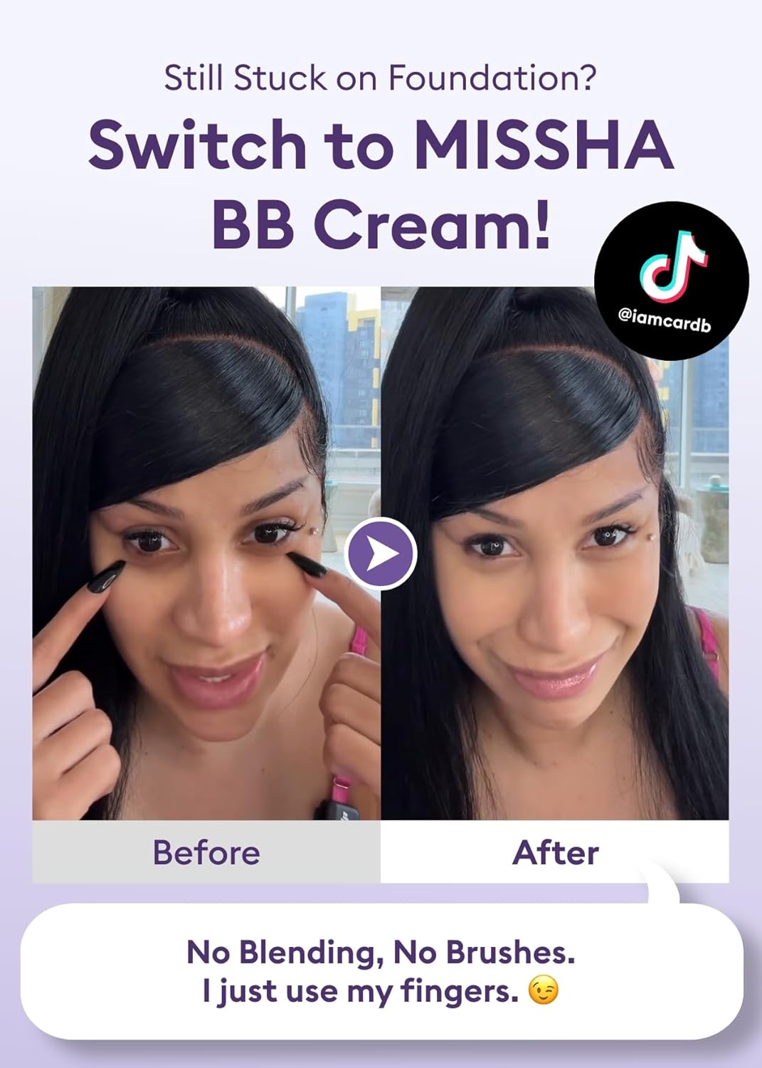 MISSHA M PERFECT COVER SERUM BB CREAM No.19 Ivory - Fair/Light with Warm Undertone, BB Cream by Cardi B Pick, Skin Tint, Tinted Moisturizer, Skin Care Foundation Makeup, Korean Makeup,1.18 Fl oz
