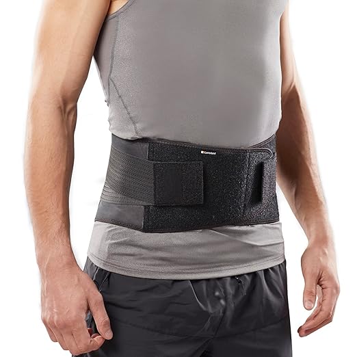Comforband Copper-Infused Back Support Brace – Lightweight, Breathable Lumbar Belt with 6 Flexible Nylon Stays and Dual Adjustable Straps for Lower Back Pain Relief, Muscle Spasms, Strains, Arthritis, and Sciatica – Suitable for Men and Women (L/XL)