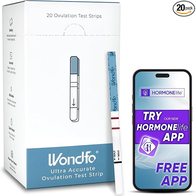 Wondfo Ultra Accurate Ovulation Test Strips -Ovulation Urine Tests with Numerical Result, Fertility Cycle Monitoring- 20 LH Test