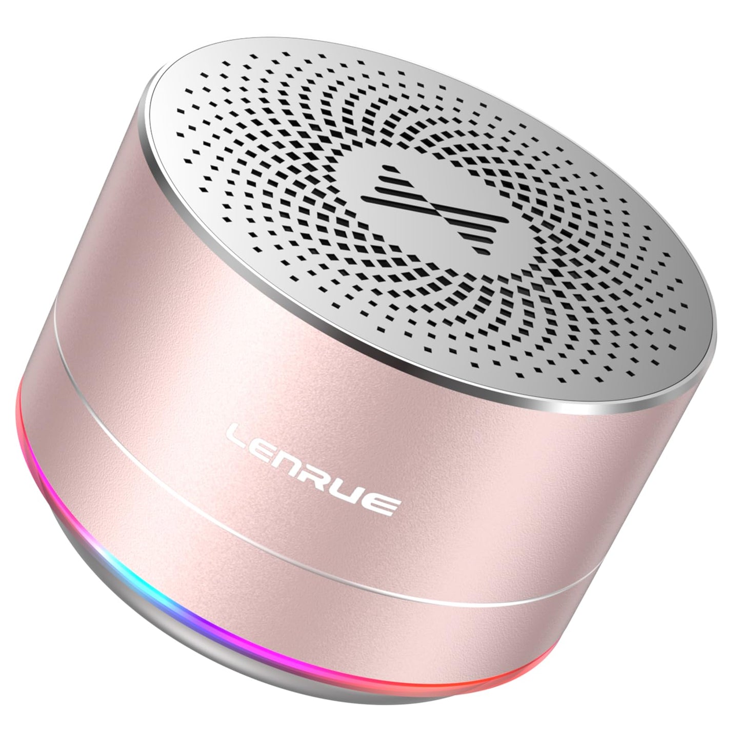 LENRUE A2 Portable Wireless Bluetooth Speaker with Lights and Lanyard,5W Mini Small Metal Speakers Bluetooth 5.0/Aux-in for iPhone Android Home Outdoor, Gifts for Women/Girls