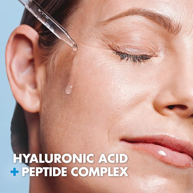 Ebanel Hyaluronic Acid Serum for Face with Peptides & Niacinamide, Hydrating Face Serum for Women, Age-Defying Formula Infused with Vitamins B, C & E to Plump, Firm & Smooth Skin