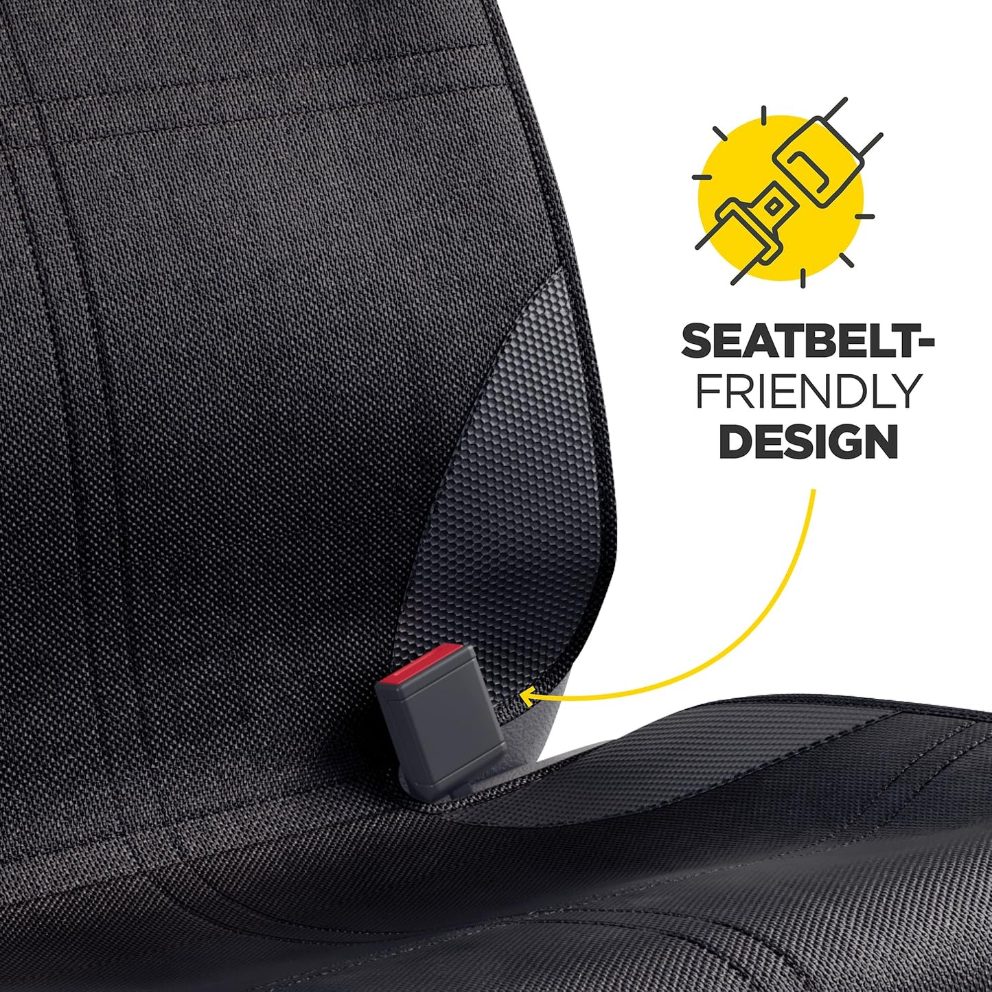 lebogner Car Seat Protector for Baby and Child – Non-Slip, Thick Padded Cover with 2 Mesh Pockets – 1 Pack