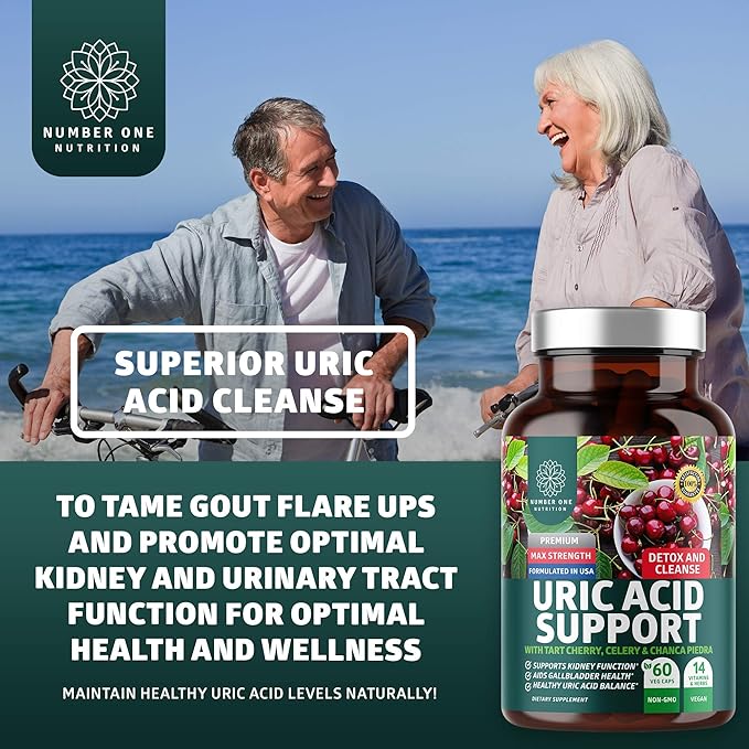 Number One Nutrition N1N Premium Uric Acid Support and Men's Multivitamins, All Natural Supplements to Support Energy Levels, Prostate Health and Urinary Tract Functions, 2 Pack Bundle