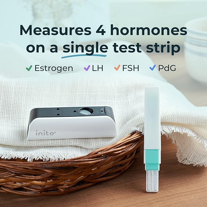 Inito Fertility Monitor & Hormone Tracker for Women | Estrogen, LH, PdG (Urine Metabolite of progesterone), FSH | Track and Confirm Ovulation | Includes 15 Test Strips (iPhone 13 Pro Max)