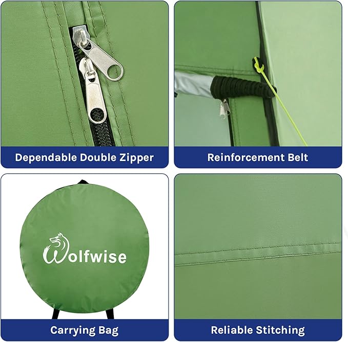 WolfWise Pop Up Privacy Shower Tent Portable Outdoor Sun Shelter Camp Toilet Changing Dressing Room