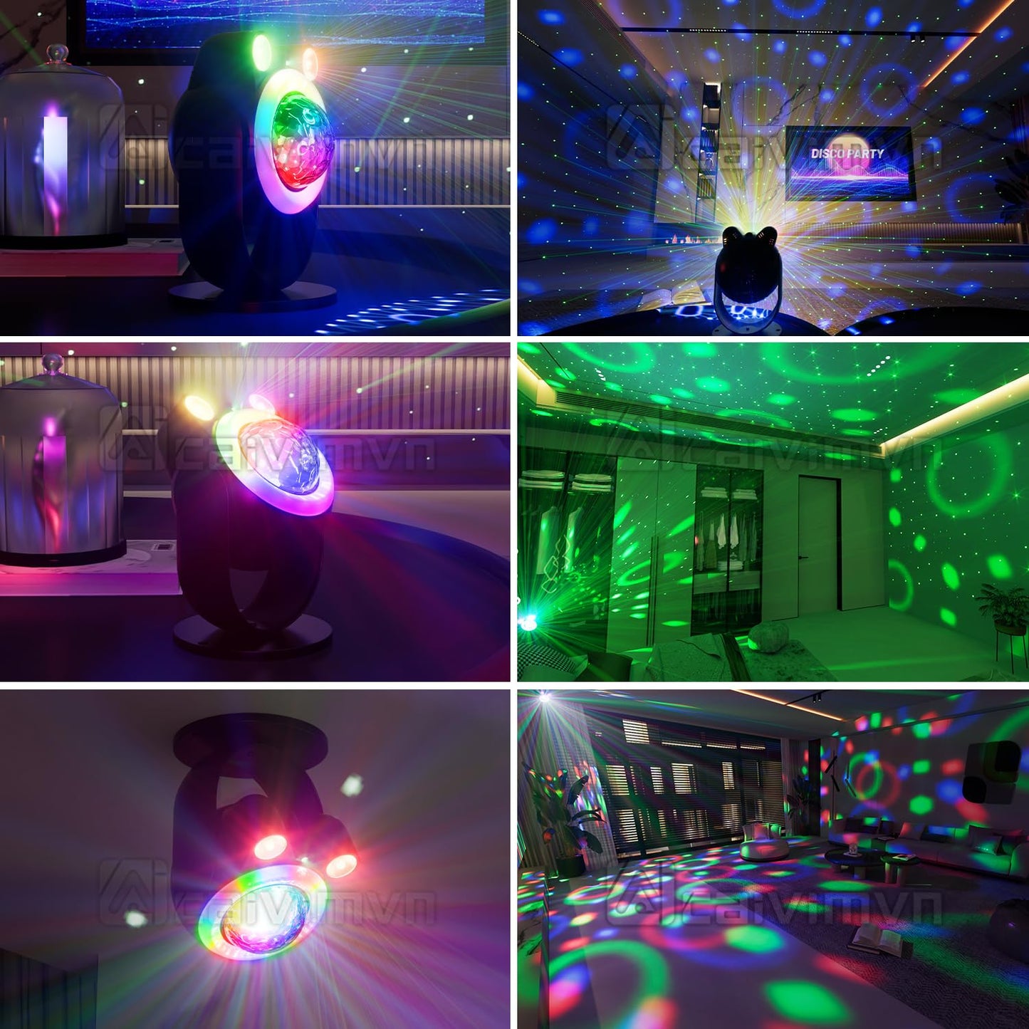 Party Lights DJ Disco Light Disco Ball Lights with Star Projector Sound Activated Strobe for Parties, Bar, Birthday, Wedding, DJ, Pub, Holiday, Event Live Show, Christmas, Living Room, Decorations