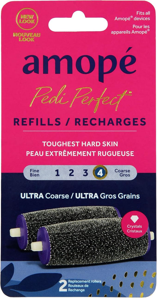 Amope Pedi Perfect Electronic Foot File Refills - Ultra Coarse, Removes Hard and Dead Skin - 2 Count