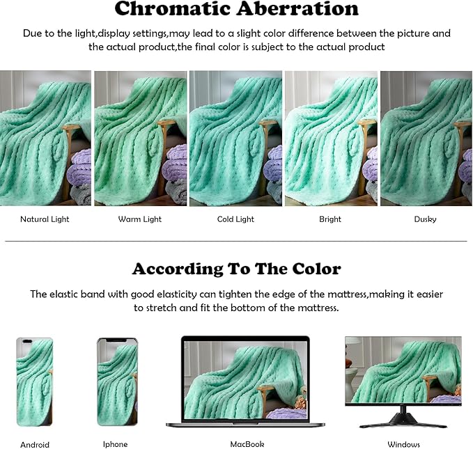 NEWCOSPLAY Super Soft Twin Blanket Aqua Premium Silky Flannel Fleece 3D Waffle Checkered Lightweight Bed Blanket All Season Use (Aqua, Twin(60"x80"))