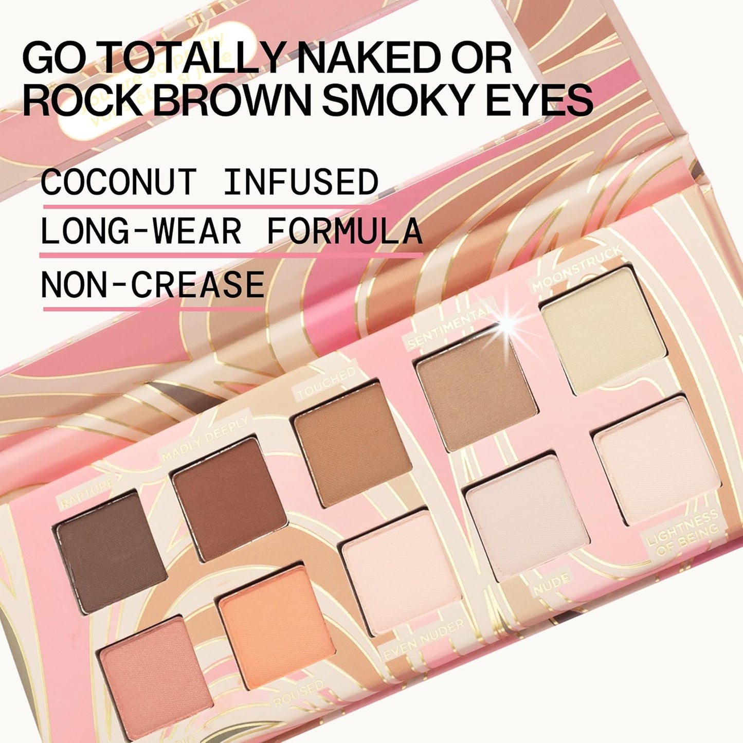 Pacifica Pink Nudes Mineral Eyeshadow Palette, 10 Neutral Shades, For Natural or Smoky Eye Look, Naked Eye Makeup, Longwearing & Blendable, Vegan, Cruelty Free Ophthalmologist Tested