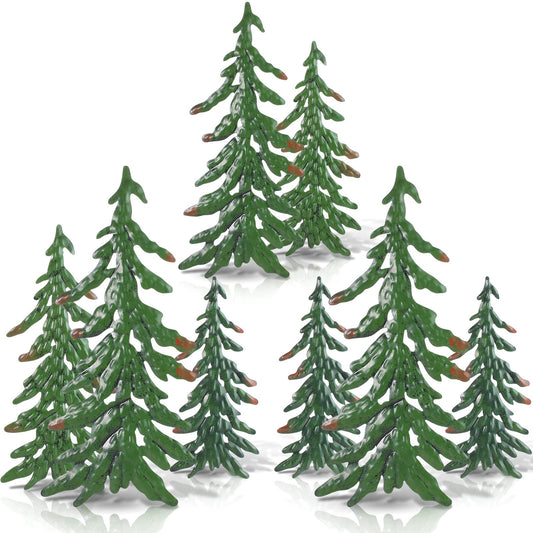 8 Pieces Pine Tree Metal Wall Decor Set Pine Tree Landscape Wall Art Pine Tree Decor Pine Sculpture Rustic Pine Tree Metal Wall Art Decor for Christmas Outdoor Home Farmhouse Cabin Decor (Green)