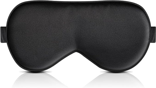 BOKOR Adjustable Silk Sleep Mask - FSA/HSA Eligible Eye Mask for Sleep, Mulberry Silk Luxury Eye Cover, 100% Light-Blocking, Improve Sleep, with Travel Bag & Gift Package, Ideal Birthday Gift - Black