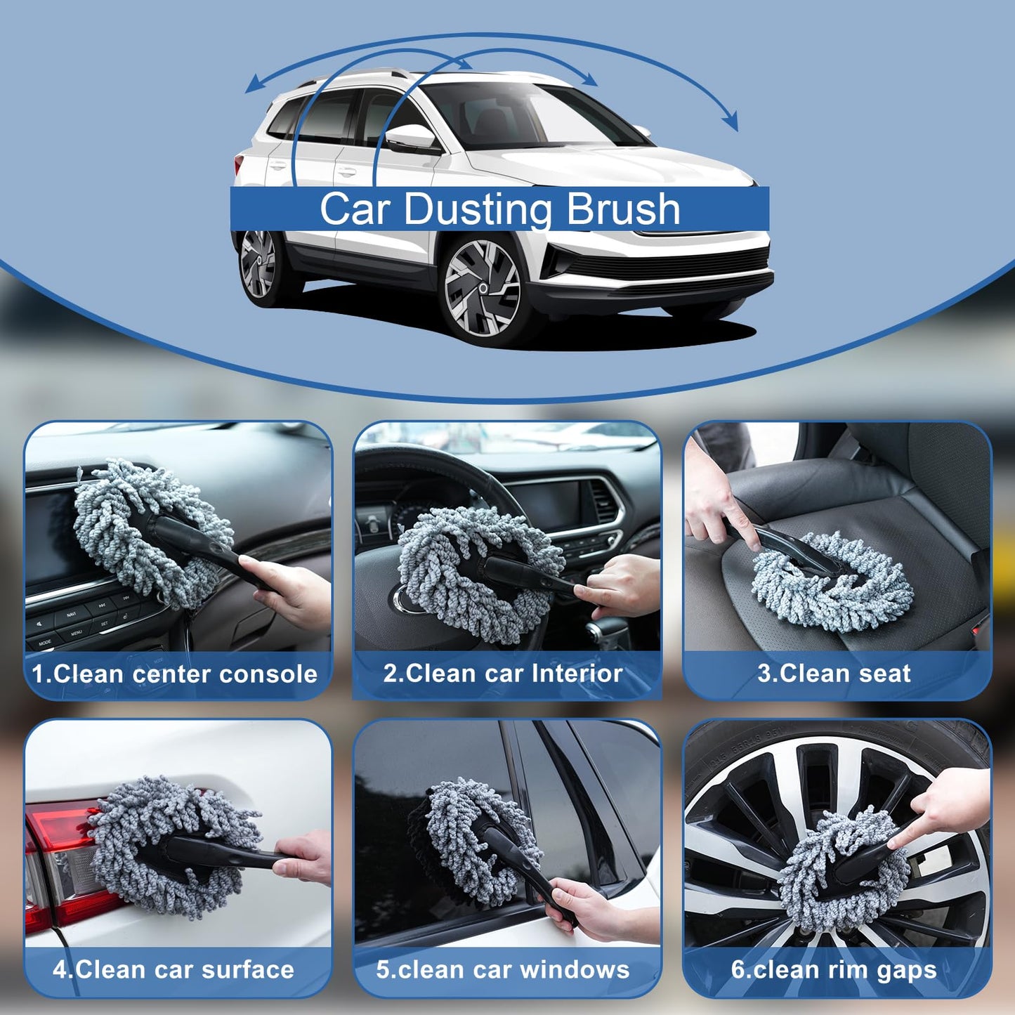 Viewsun Windshield Cleaner Tool, 13Pcs Car Interior Cleaning Kit, Car Detailing Kit Interior Cleaner, Car Detailing Brushes, Car Cleaning Gel, Inside Cleaning Supplies Accessories for Women Men
