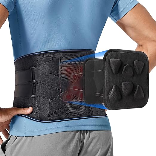 Adjustable Back Brace for Lower Back Pain & Sciatica Relief - Unisex Lumbar Support Belt for Herniated Disc, Posture Correction, Breathable Design for Work, Sports (B73,Large)