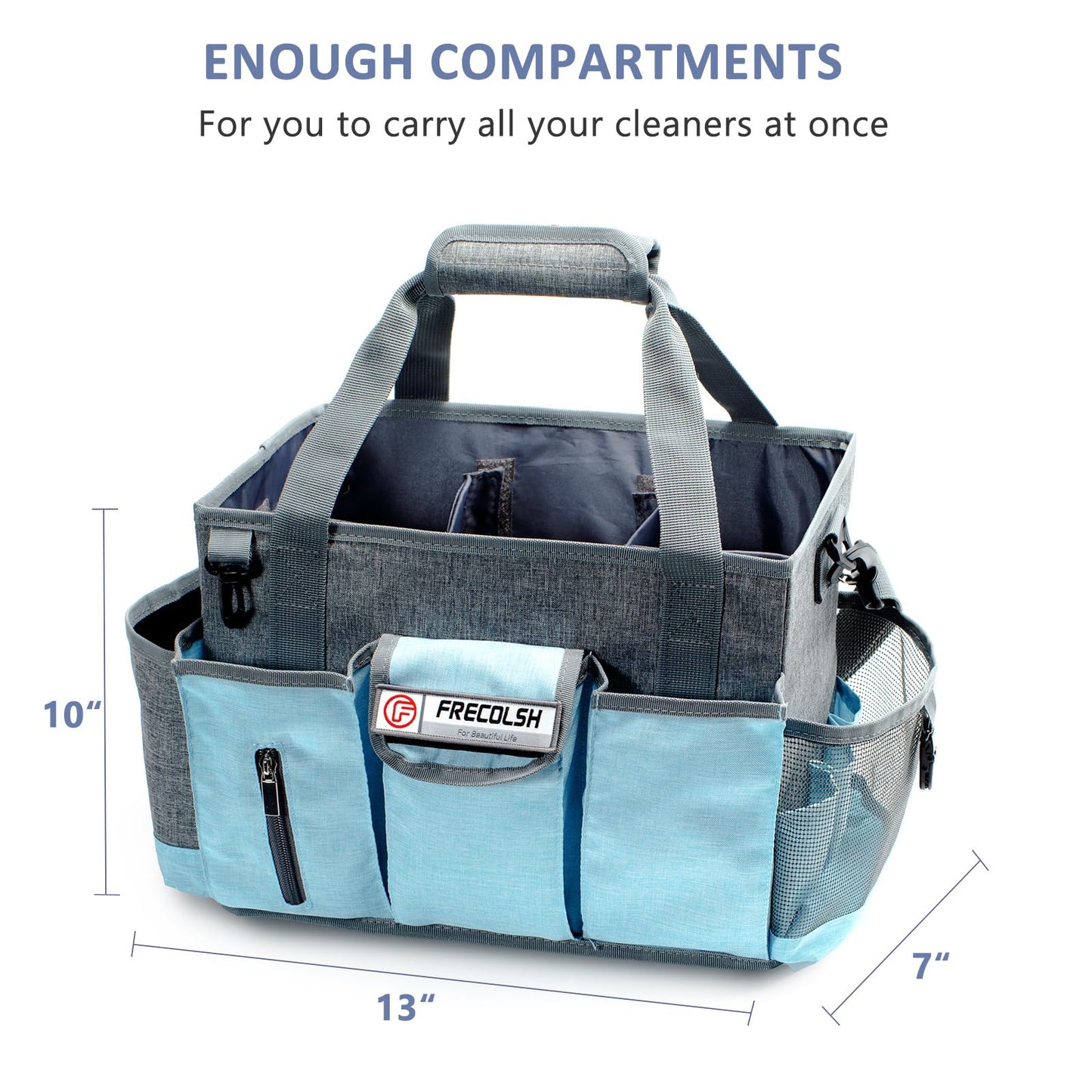 FRECOLSH Cleaning Caddy for Cleaning Suppliers Organizer with Pockets for House Cleaning Essentials, Cleaning Organizer, Wearable Cleaing Bag Tote, Storage Caddy for Housekeeping