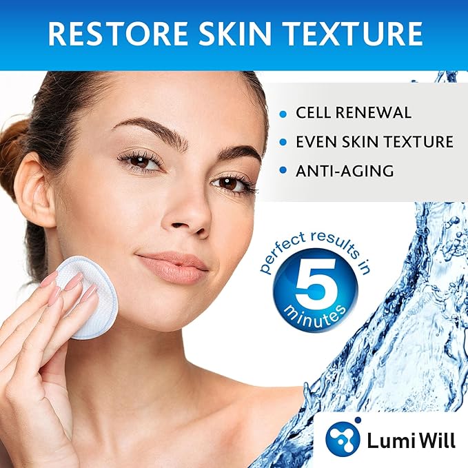 Glycolic Acid Pads - Exfoliating Pads with Glycolic Acid, Vitamins B5, C, E & Menthol - Peel Pads for Acne - Anti-Aging Glycolic Acid Resurfacing Pads for Fine Lines and Wrinkles - 50 Pads