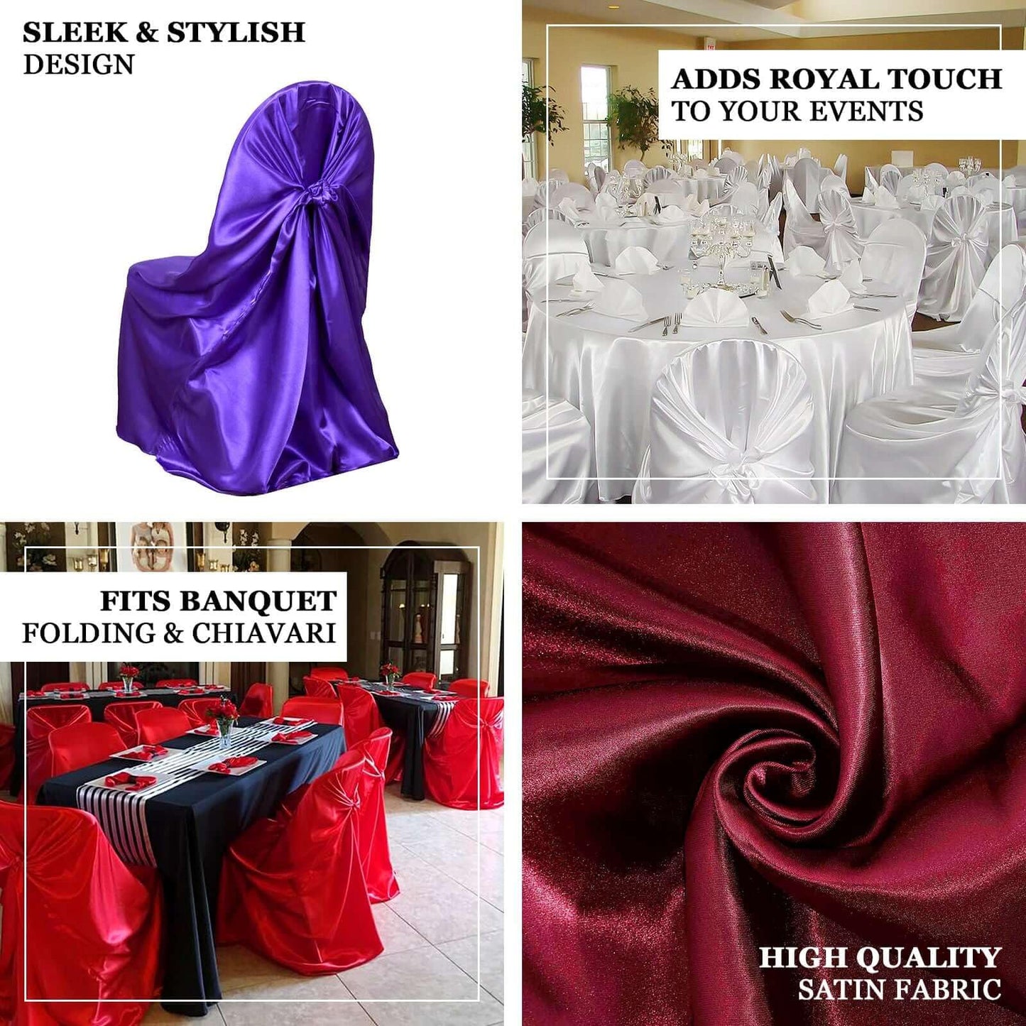 Efavormart Dusty Sage Green Chair Covers for Party 1 PCS Satin Self Tie Universal Banquet Wedding Folding Chair Cover for Dining Chairs Washable Slipcovers for Outdoors Events