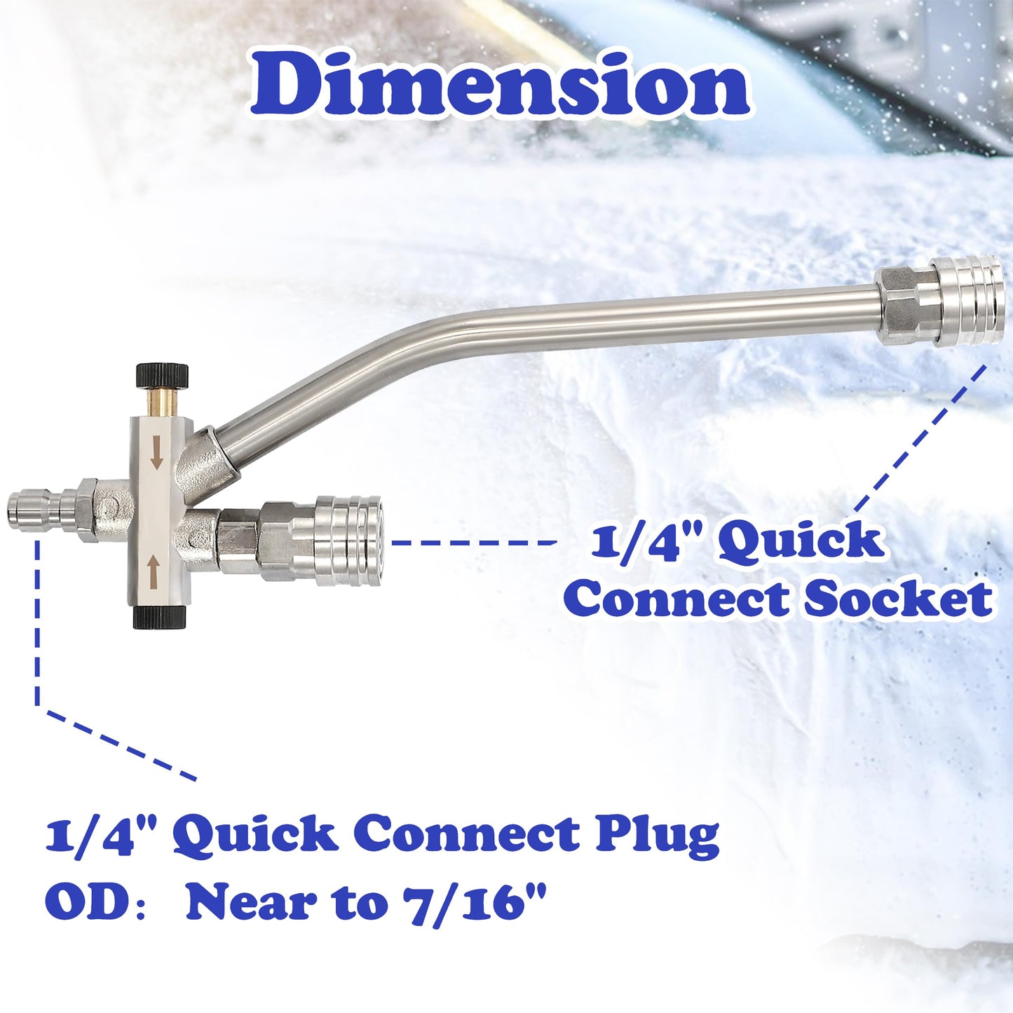 Tool Daily Short Pressure Washer Gun with Foam Cannon, Dual Connector Accessory, 1/4 Inch Quick Connect, 5 Spray Nozzle Tips, 1 Liter