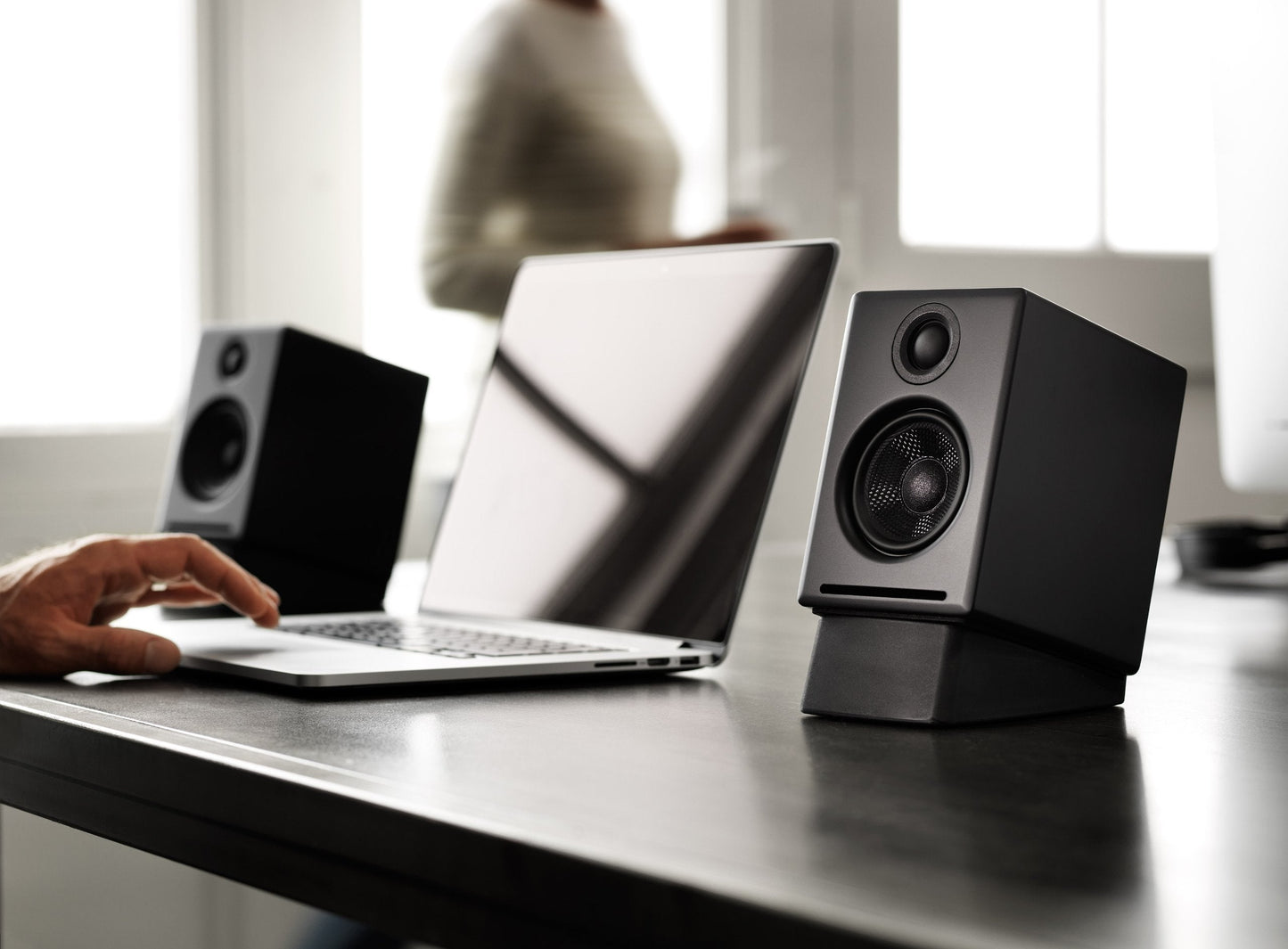 Audioengine A2+ Desktop 24 Bit Wireless Bluetooth Desktop Speakers - 60W Computer Speakers for Music and Gaming