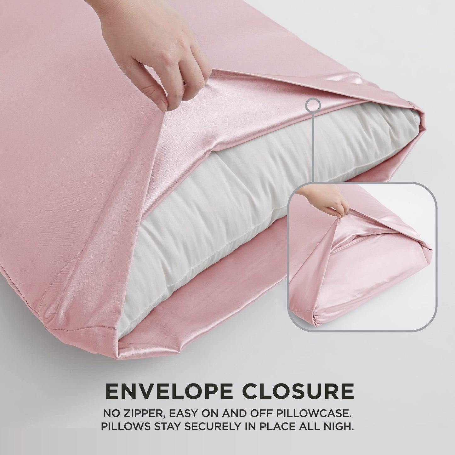 Juicy Couture King Size Silk Satin Bed Sheet Set, Deep Pocket Silky King Sheet Set with 1 Fitted Sheet, 1 Flat Sheet and 2 Pillow Case, Wrinkle Resistant and Anti Pilling Bed Sheets - Pink