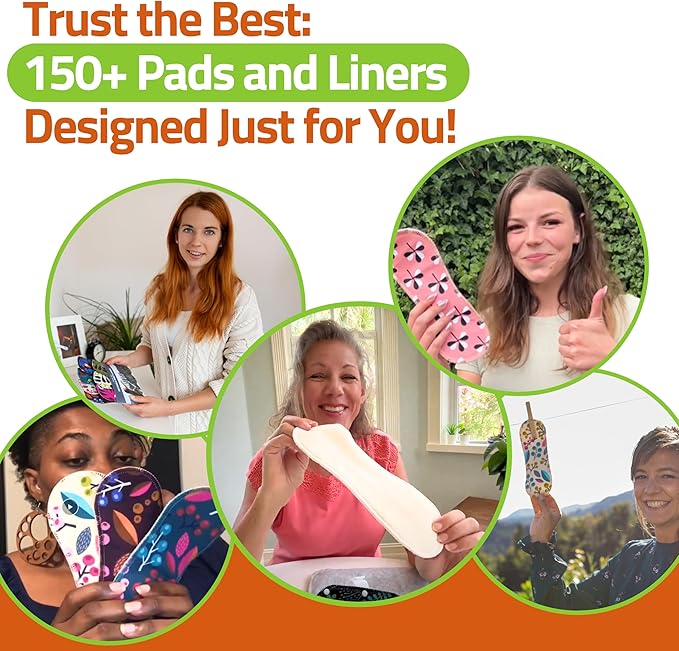 Natissy Cloth Panty Liners for Women; 7-Pack (Small) Mini Daily Organic Cotton Reusable Panty Liners Made in EU; Panty Liners Washable for Women & Teens; Thin Sanitary Reusable Liners, NOT for Period
