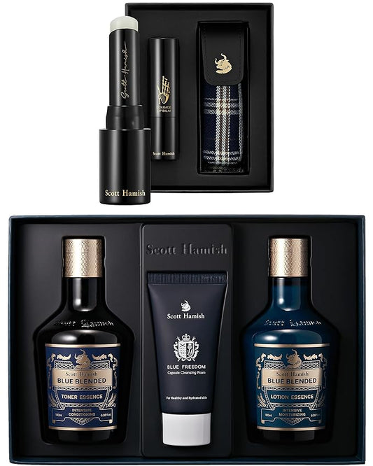 Blue Blended Set + Courage Lip Balm & Case Gift Set Bundle