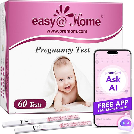 Easy@Home 60 Pregnancy Tests, FSA Eligible, 60 Hcg Test Strips Early Detection - Bulk Pregnancy Strips