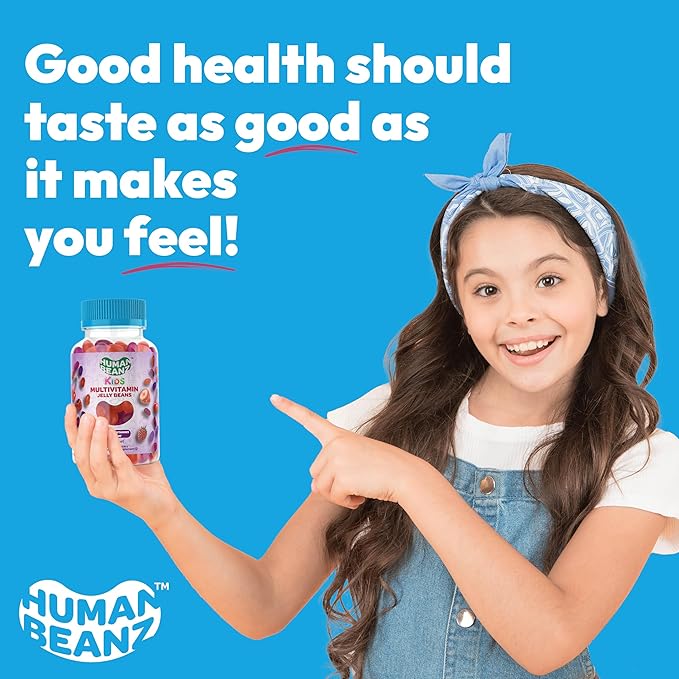 Multivitamin Jelly Bean Gummies with Zinc for Kids, Immune Support Dietary Supplements, Vegetarian, 120 Berry Blast Jelly Beans, Kosher