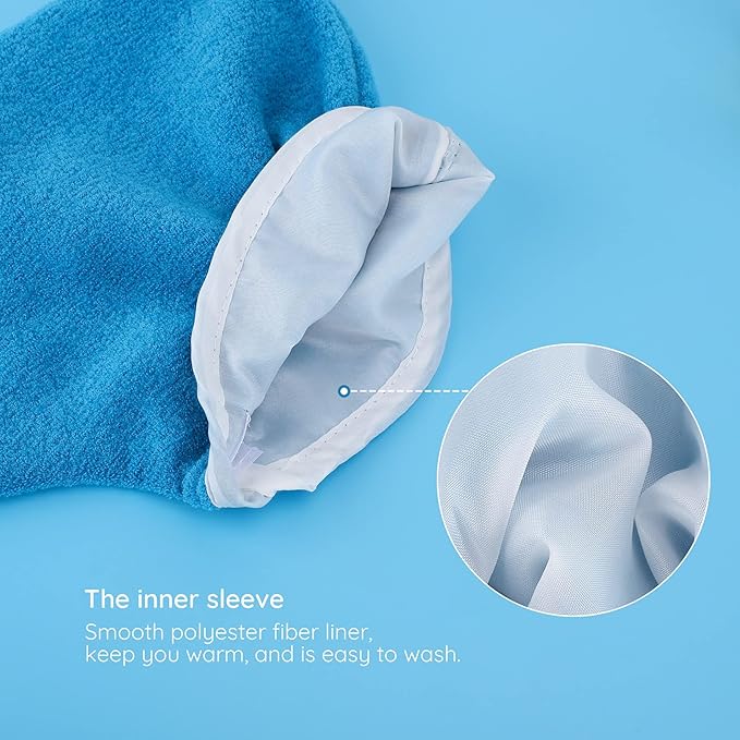 Paraffin Wax Gloves & Booties, Segbeauty Paraffin Heated SPA Mittens Foot Liners, Gloves & Socks for Hot Wax Hand thera-py Bath Thermal Treat-Ment Home DIY SPA Wax Warmer Paraffin Wax Machine Blue
