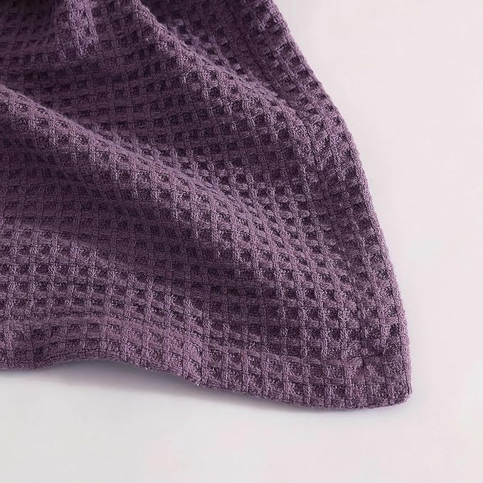 Eddie Bauer - Queen Blanket, Super Soft & Medium Weight, Softens Every Wash (Solid Waffle Purple, Queen)