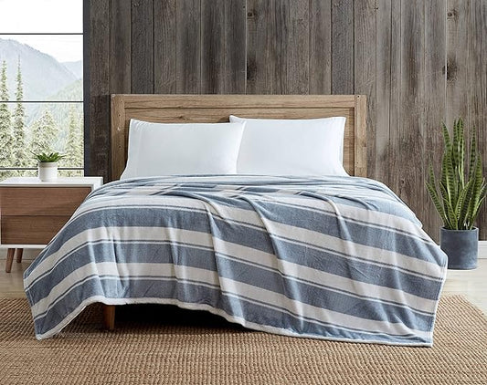 Eddie Bauer - Twin Blanket, Ultra Plush Bedding, Lightweight Home Decor for All Seasons (Stone Throw Stripe, Twin)